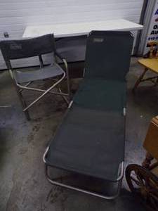 lot 49 image: Coleman Camping Chair and CotLounger