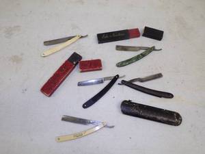lot 111 image: 5 Antique Straight Razors