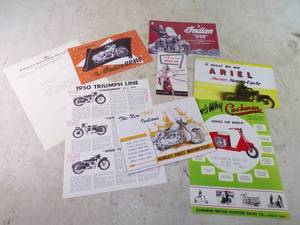 lot 112 image: Group Of Vintage Motorcycle Brochures Very Cool Reproductions