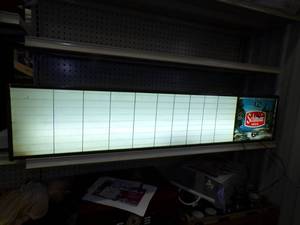 lot 146 image: Very Nice Vintage Lighted Schmidt Beer Clock and Menu Board 49 X 10