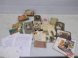 lot 159 image: Vintage Photos Paperwork and Really Cool Offering Boxes