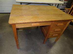 lot 161 image: Vintage Clitherall One Room School House Teachers Desk