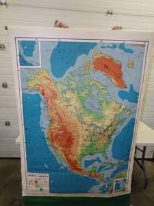 lot 41 image: Vintage Rand McNally North America Colored School Map