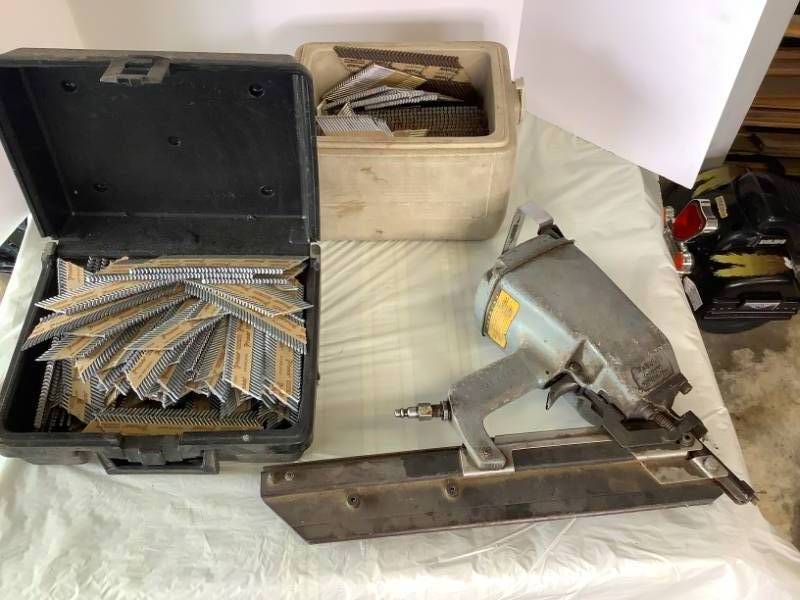 #2 Air Nailer, Hose, and Supply of Nails