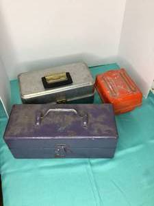 3 Tool Boxes Full of Nails and Other Hardware