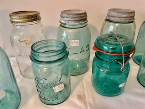 lot 135 image: Ball, Atlas and Kerr Glass Jars