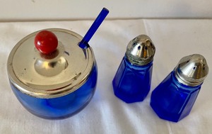 lot 235 image: Cobalt Blue Salt & Pepper Shakers and More