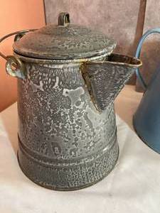 lot 156 image: 2 Enamel Vintage Coffee Pots