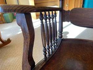lot 165 image: Vintage Ornate Wooden Rocker
