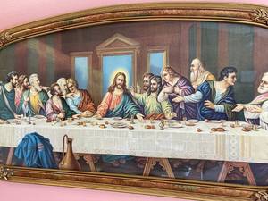 lot 175 image: The Last Supper Framed Art with Ornate Gold Frame