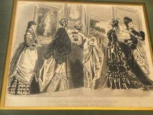 lot 265 image: 1875 Les Modes Parisennes Petersons Magazine Framed Art