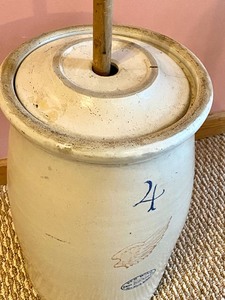 lot 2 image: Red Wing Four Gallon Butter Churn  RARE