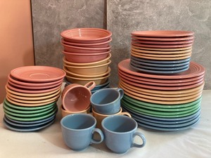 lot 332 image: Large, Multicolored Set of Fiesta Ware Dishes