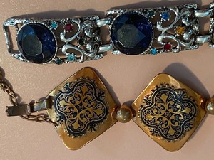 lot 14 image: Four Vintage Costume Jewelry Bracelets