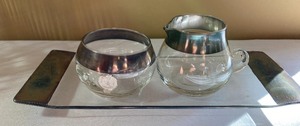 lot 349 image: Dorothy C. Thorpe Hand Decorated Crystal with Silver Accent