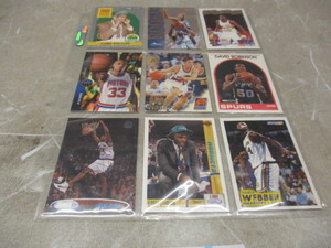 Binder Page of 9 Hall of Fame Basketball Rookie Cards