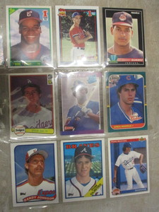 Binder Page of 9 Hall of Fame Baseball Rookie Cards