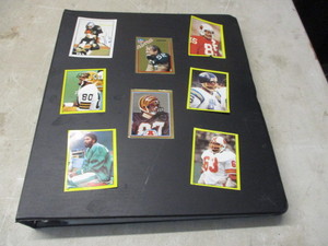 Binder of 1980s Football cards and stickers