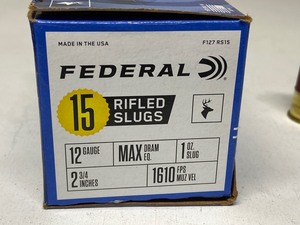 lot 258 image: (15) Rounds Of Federal 12gauge 2.75...