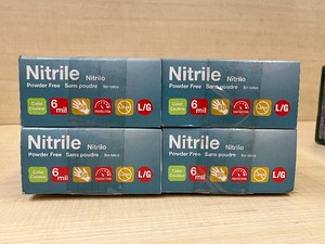 (4) Boxes Of Green Nitrile Disposable Gloves -- (100) Gloves Per Box -- Size Large