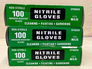 (3) Boxes Of Disposable Nitrile Gloves -- (100) Gloves Per Box -- Size Medium  Large
