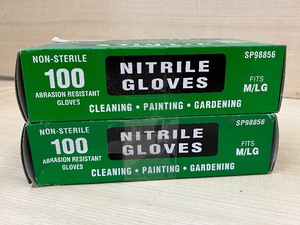 (2) Boxes Of Disposable Nitrile Gloves -- (100) Gloves Per Box -- Size M  L