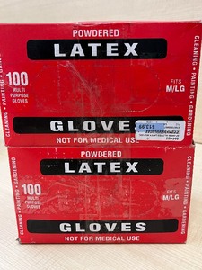 (2) Boxes Of Disposable Latex Gloves -- (100) Gloves Per Box -- Size M  L