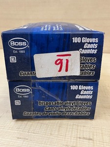 (2) Boxes Of Disposable Vinyl Gloves -- (100) Gloves Per Box -- Size X-Large