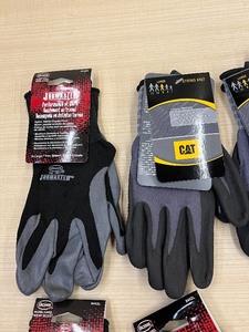 Lot Of (16)  Pairs Of JobMaster  CAT Nitrile Dipped Work Gloves, Sizes M  L  XL