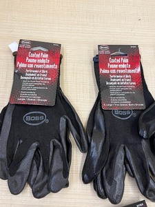 Lot Of (10) Pairs Of Nitrile-Dipped Work Gloves, Size Large