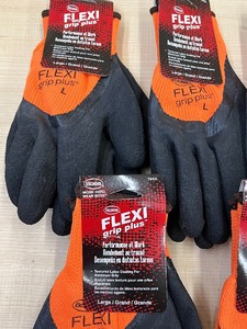 Lot Of (5) Pairs Of Size Large Boss Flexi-Grip Textured Latex-Dipped Work Gloves