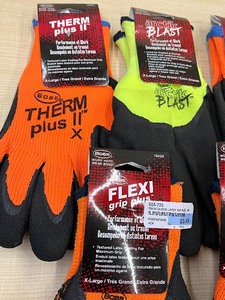 Lot Of (5) Pairs Of Size XL Assorted Latex-Dipped Work Gloves