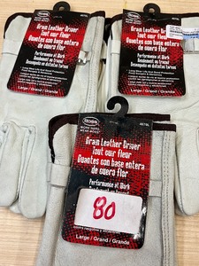 Lot Of (3) Pairs Of Boss Size Large Grain Leather Driver Gloves