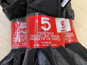 Lot Of (3) 5-Packs Of Boss Leather Latex-Dipped Work Gloves, Size Large