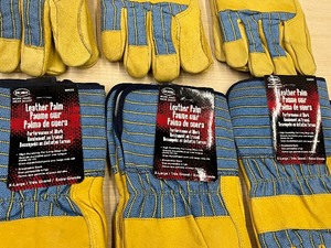 Lot Of (6) Pairs Of Boss Size XL Leather Palm Work Gloves