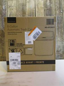lot 60 image: Insignia - 8 Gal. Automatic Trash Can - Stainless steel