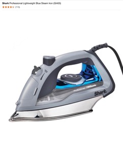 Shark Professional Lightweight Blue Steam Iron (GI405) & Whitmor Deluxe Tabletop Ironing Boards with Iron Rest. See Pictures