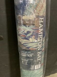 Hampton Bay Blue Palm 5 ft. x 7 ft. IndoorOutdoor Area Rug. See Pictures