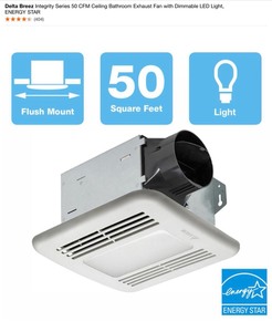 Assorted Sizes & Styles of Hampton Bay & Delta Breeze Bathroom Exhaust Fans. Various Conditions. See Pictures