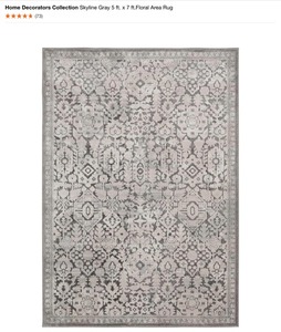 Home Decorators Collection Skyline Gray 5 ft. x 7 ft.Floral Area Rug. See Pictures