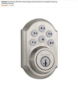 Kwikset SmartCode 909 Venetian Bronze & Satin Nickel Single Cylinder Electronic Deadbolts Featuring SmartKey Security. See Pictures