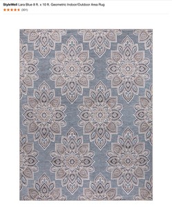 StyleWell Lara Blue 8 ft. x 10 ft. Geometric IndoorOutdoor Area Rug. See Pictures
