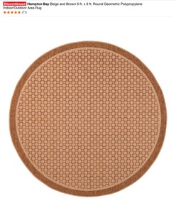 Hampton Bay Beige and Brown 6 ft. x 6 ft. Round Geometric Polypropylene IndoorOutdoor Area Rug. See Pictures