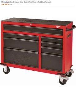 Milwaukee 46 in. 8-Drawer Roller Cabinet Tool Chest in RedBlack Textured. See Pictures