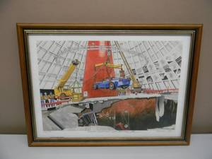 lot 17 image: Dana Forrester AWS Barrett-Jackson - GREAT PIECE - 125  1000 SIGNED ARTWORK - PROFESSIONALLY FRAMED - APPROX 20 BY 15 - SEE PICTURES