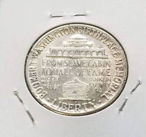 lot 07 image: 1950-S US SILVER HALF DOLLAR COMMEMORATIVE BOOKER T WASHINGTON UNC