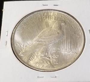 lot 14 image: 1923 PEACE SILVER DOLLAR GEM BU