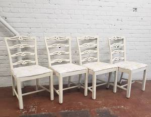 lot 30 image: White Upcycled Ladderback Dining chairs
