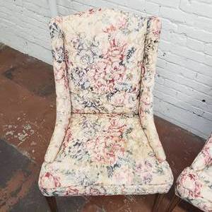 lot 101 image: Elegant Floral Upholstered Accent chairs