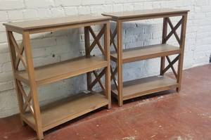 lot 48 image: Latte Hued Solid Wood Book Shelves
